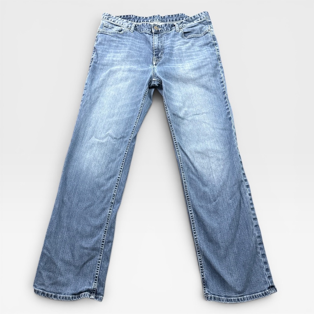 Calvin Klein Jeans Straight Leg Mens 36x32 Blue Stretch Denim Light Wash Pants